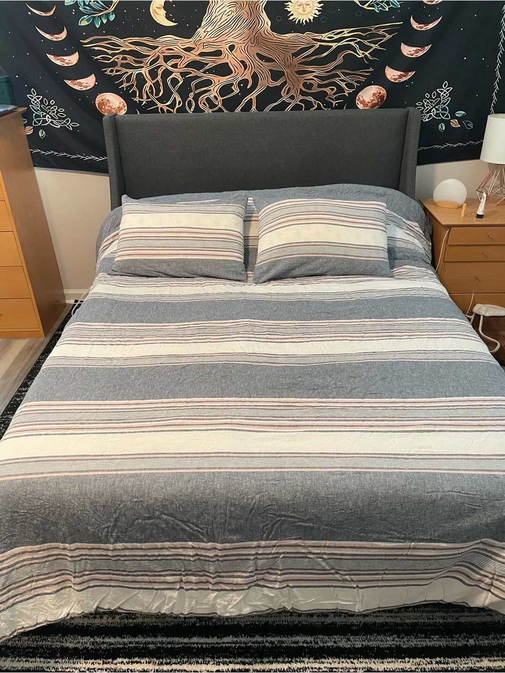 Striped Blue and White Comforter Set - Coastal Style